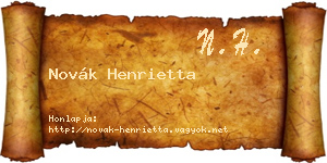 Novák Henrietta névjegykártya