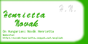 henrietta novak business card