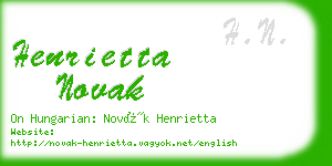 henrietta novak business card